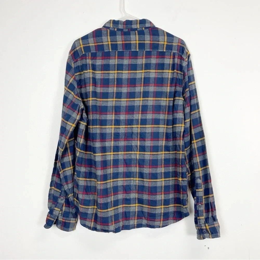 J Crew Shirt Mens Large Multicolor Plaid Long Sleeve Flannel Button Down Cotton